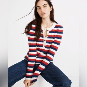 Madewell Alverton Henley Sweater in Coziest Yarn